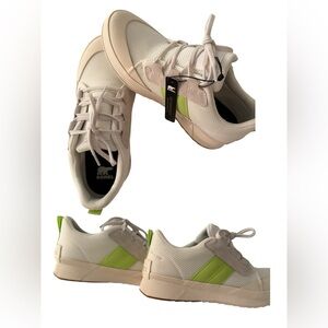 Sorel Shoes Kinetic Impact Lace Waterproof Sneaker White & Lime Women’s 10 NWT